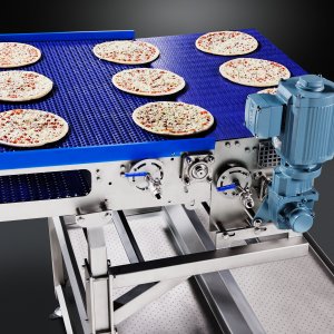 Fördertechnik zum Transport von Pizza