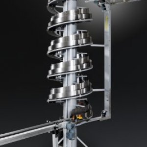 Puffersystem Spiralförderern in Stahl Ausführung sowie Wendelförmig ausgebildeter Förderer aus Aluminium Stranggussprofilen.