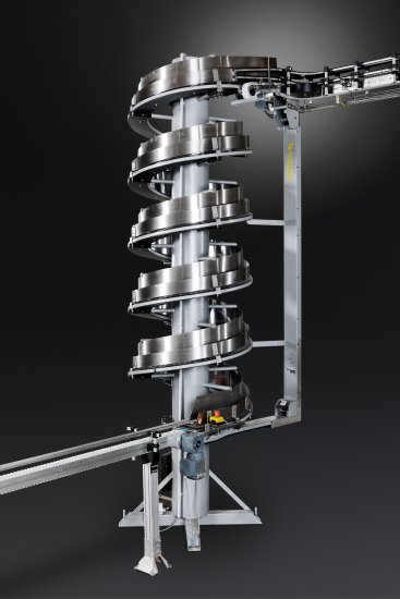Puffersystem Spiralförderern in Stahl Ausführung sowie Wendelförmig ausgebildeter Förderer aus Aluminium Stranggussprofilen.