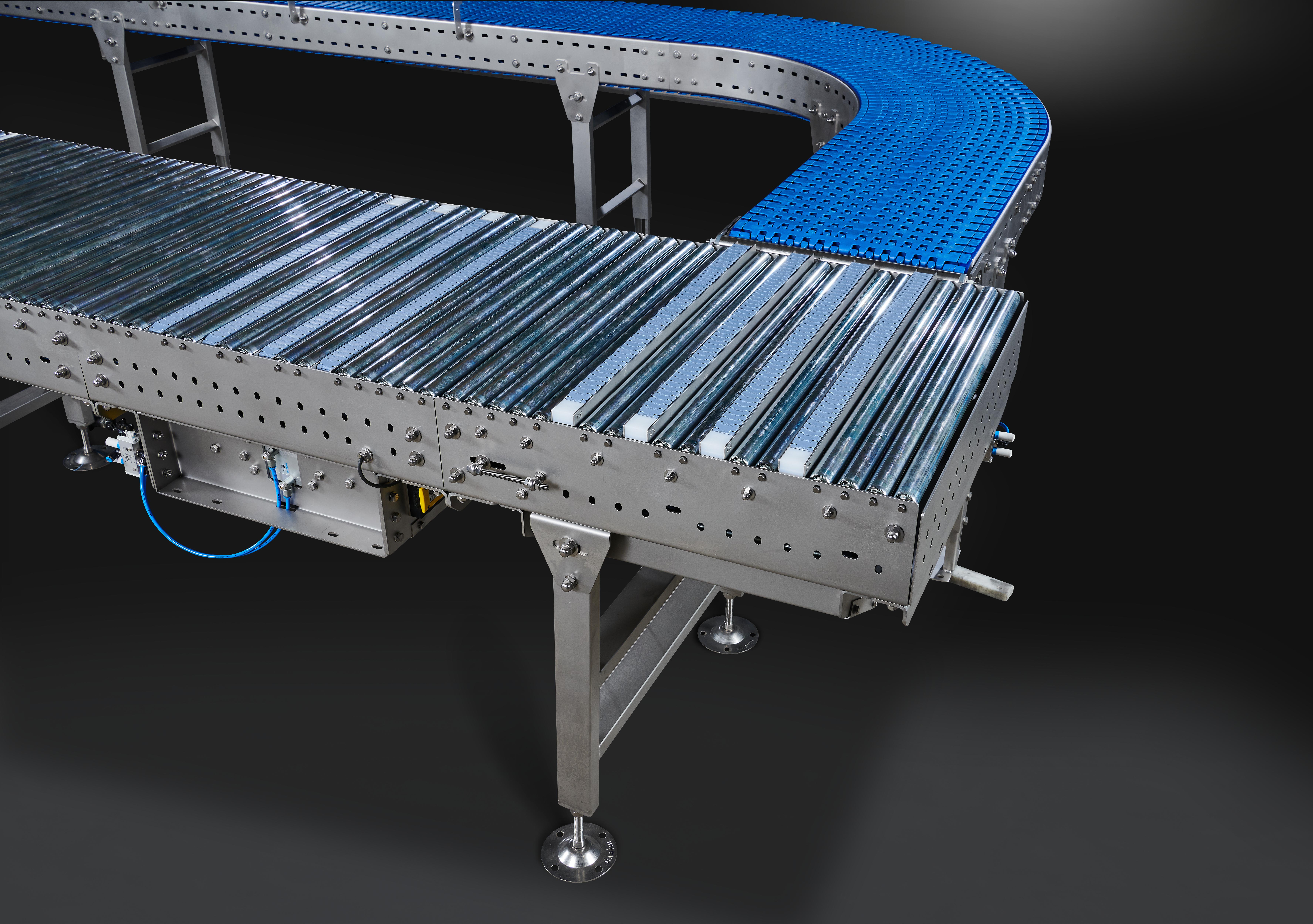 Kurvenrollenförderer für Materialfluss – Transportanlagen Ryll