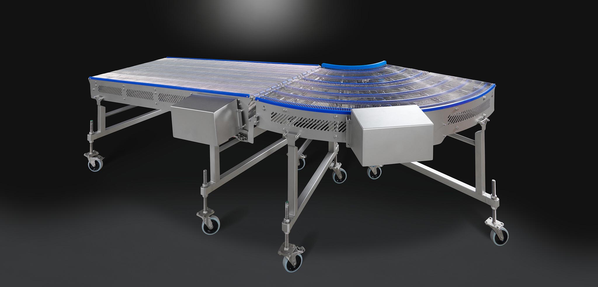 Bar mesh belt curve with wire mesh belt conveyor